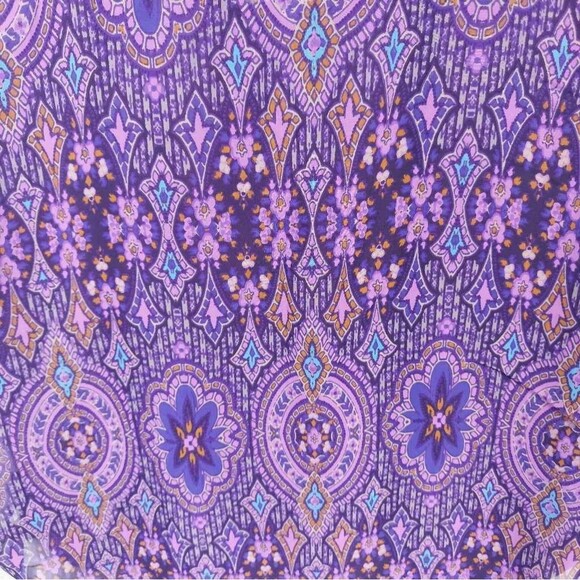 Chloe K Womens Popover Top Purple W/  Geometric Sleeveless Scoop Neck Blouse L - Picture 5 of 8